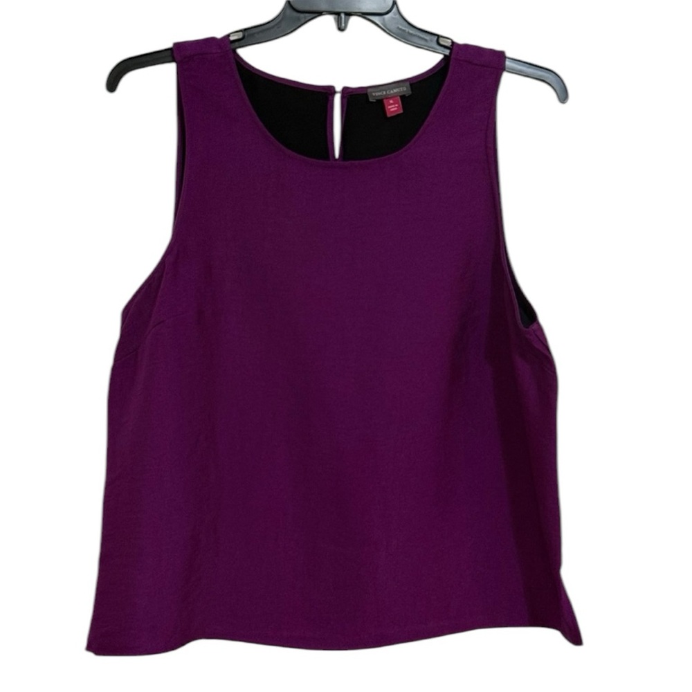 Vince Camuto Royal Purple Sleeveless Boxy Tank Top